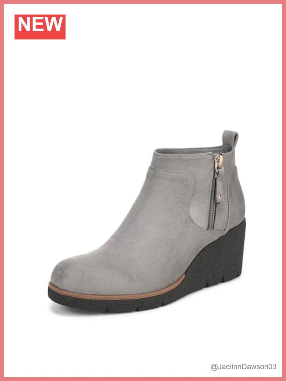Faux Leather Slip-On Wedge Ankle Bootie with Arch Support